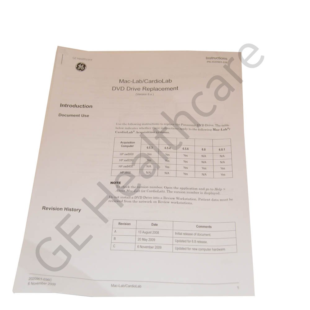 MNL SVCE MACLAB/CARDIOLAB DVD REPLCEMNT MNL SVCE MACLAB/CARDIOLAB DVD REPLCEMNT